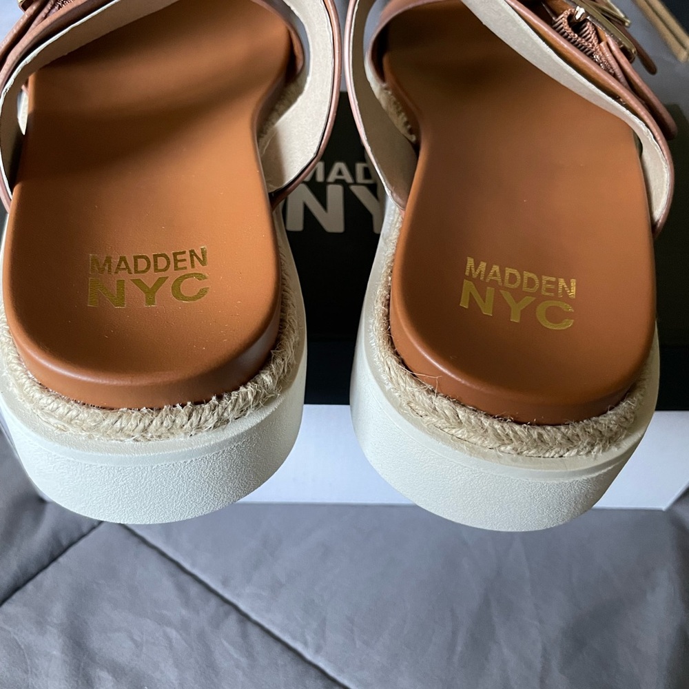 Madden NYC Women’s Tan Double-Buckle Slide Sandals - Picture 3 of 3
